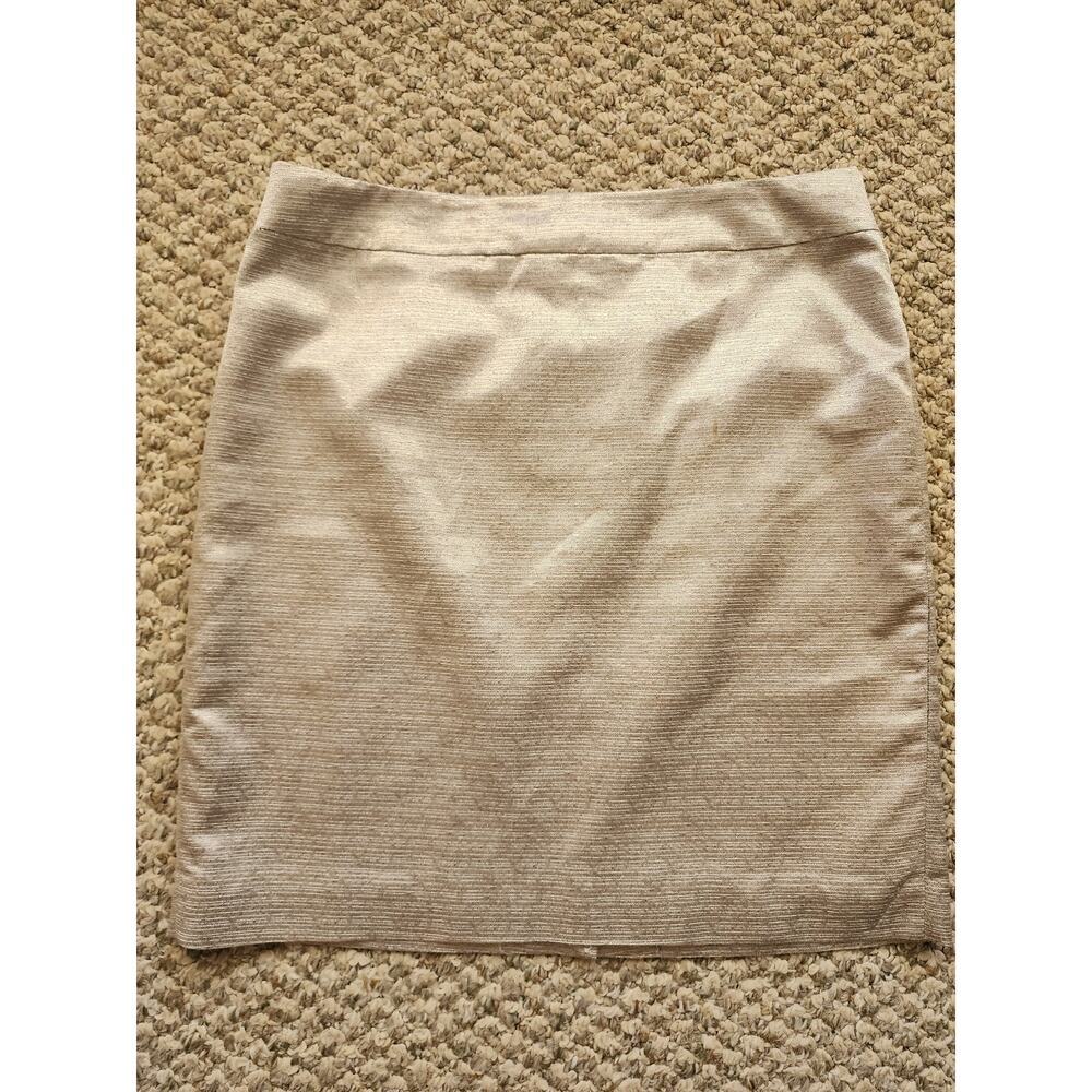 Ann Taylor LOFT Womens Size 8 Dazzling Gold Lined Pencil Skirt Festive